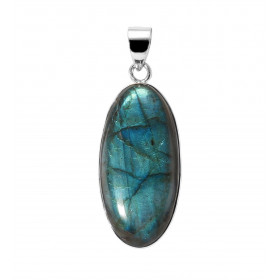 Pendentif Argent 925 Labradorite Ovale 38x19mm