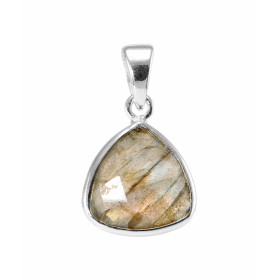 Pendentif Argent 925 Labradorite Ce pendentif est serti d une pierre triangulaire taillée dome La pierre mesure 10x10mm Le...