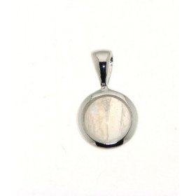 Pendentif Argent 925 Labradorite Pierre ronde 7mm diamètre Dimensions du pendentif (bélière incluse) : 16 x 9 mm 