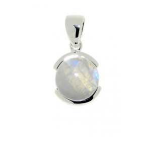 Pendentif Argent 925 Labradorite serti d une pierre 12mm Hauteur bélière : 2,5cm