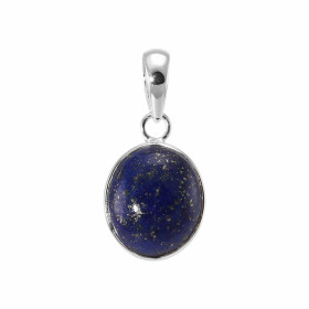 Pendentif Argent 925 Lapis Lazuli Cabochon Ovale 14x12mm