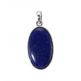 Pendentif Argent 925 Lapis Lazuli Ovale 27x16mm