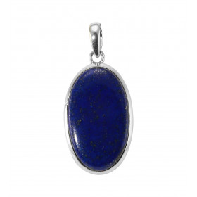 Pendentif Argent 925 Lapis Lazuli Ovale 28x19mm