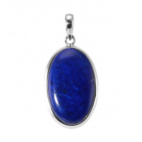 Pendentif Argent 925 Lapis Lazuli Ovale 32x20mm