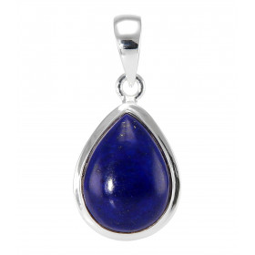 Pendentif Argent 925 Lapis serti d'une pierre en forme de poire. Dimensions de la pierre : 18x13mm. Dimensions du pendenti...