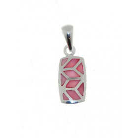 Pendentif Argent 925 Nacre Rose. Dimensions du pendentif (bélière incluse): 23 x 8 mm. 