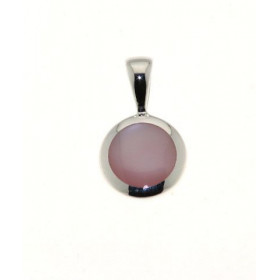 Pendentif Argent 925 Nacre Pierre ronde 7mm diamètre Dimensions du pendentif (bélière incluse) : 16 x 9 mm 