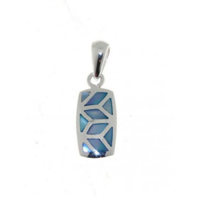 Bleue Pendentif Argent 925 Nacre Bleue Dimensions du pendentif (bélière incluse): 23 x 8 mm 