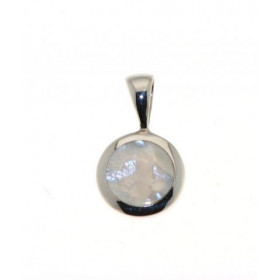  Pendentif Argent 925 Nacre Pierre ronde 7mm diam&egrave;tre Dimensions du pendentif (b&eacute;li&egrave;re incluse) : 16 ...