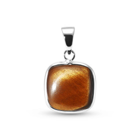 Pendentif Argent 925 Oeil tigre Coussin 10mm Cabochon Serti Clos Pendentif Argent 925 Oeil tigre Ce pendentif est serti d ...