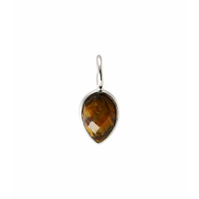 Pendentif Argent 925 Oeil Tigre Poire facetté 9x7mm Pierre forme poire facettée mesurant 9x7mm Dimensions du pendentif (bé...