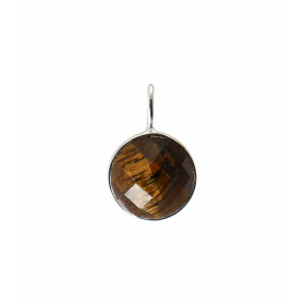  Pendentif Argent 925 Oeil Tigre Ronde facettée 8mm Pierre facettée ronde 8mm diamètre Dimensions du pendentif (bélière in...