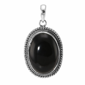 Pendentif Argent 925 Onyx Ovale 25x18mm. Motif ouvragé serti d'une pierre taille cabochon ovale de 25x18mm. Dimensions du ...