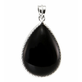 Pendentif Argent 925  Onyx Poire  24x17mm