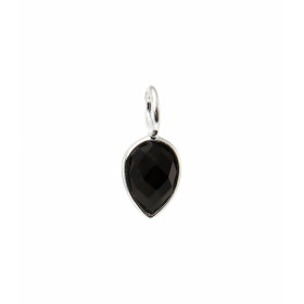 Pendentif Argent 925  Onyx Poire facetté 9x7mm