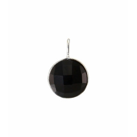 Pendentif Argent 925  Onyx Rond facetté 8mm