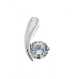 Pendentif Argent 925 Oxyde Zirconium serti d une pierre 7mm diamètre Dimensions du pendentif: 17x10mm 
