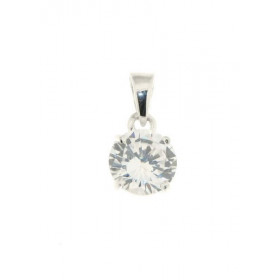 Pendentif Argent 925 serti d un Oxyde rond Diamètre pierre : 8mm Dimensions du pendentif (bélière incluse) : 16x8 mm Montu...