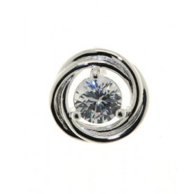 Pendentif Argent 925 Oxyde Zirconium Pierre ronde 7mm diamètre Motif composé 3 cercles entrelacés Diamètre du motif : 15mm 