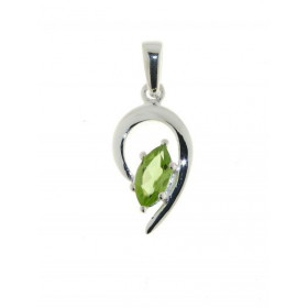 Pendentif Argent 925 Péridot serti d une pierre taille marquise 9 x 4mm Dimensions du pendentif (bélière incluse) : 25 x 1...