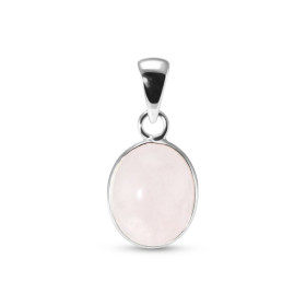 Pendentif Argent 925 Quartz Rose Ovale 10x8mm Cabochon Serti Clos Pendentif Argent 925 Quartz Rose Ce pendentif est serti ...