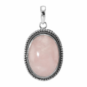 Pendentif Argent 925 Quartz Rose Ovale 25x18mm Motif ouvragé serti d une pierre taille cabochon ovale 25x18mm Dimensions d...