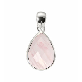 Pendentif Argent 925 Quartz rose facetté 18x13mm. Pierre en forme de poire et facettée mesurant 18x13mm. Dimensions du pen...