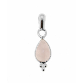 Pendentif Argent 925 Quartz rose serti d'une pierre taille poire de 7x5mm. Dimensions du pendentif (bélière incluse) : 21 ...