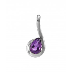 Pendentif Argent 925 Rhodié Améthyste poire 7x5mm Motif serti une pierre forme poire Les dimensions pierre sont 7x5mm Les ...