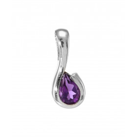 Pendentif Argent 925 Rhodié Améthyste poire 7x5mm Motif serti d une pierre forme poire Les dimensions pierre sont 7x5mm Le...