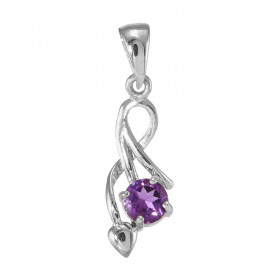 Pendentif Argent 925 Rhodié Améthyste Ronde 5mm Motif entrelacé serti d une Améthyste ronde 5mm Les dimensions du pendenti...
