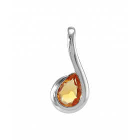 Pendentif Argent 925 Rhodié Citrine poire 7x5mm. Motif serti une pierre en forme de poire. Les dimensions de la pierre son...