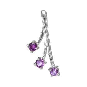 Pendentif Argent 925 Rhodié 3 Améthystes Motif composé 3 branches serties pierres 3mm diamètre Les dimensions du pendentif...