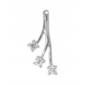 Pendentif Argent 925 Rhodié 3 Oxydes zirconium Motif composé 3 branches serties pierres 3mm diamètre Les dimensions du pen...