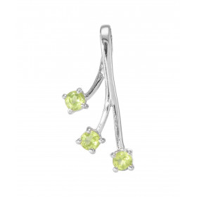 Pendentif Argent 925 Rhodié 3 Péridots Motif composé 3 branches serties pierres 3mm diamètre Les dimensions du pendentif s...