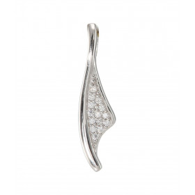 Pendentif Argent 925 Rhodié Oxydes Motif argent rhodié un pavage 14 oxydes 1.3mm Dimensions du pendentif : 28x7mm
