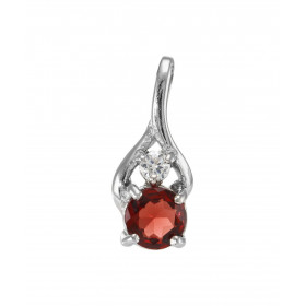 Pendentif Argent 925 Rhodié Grenat Oxyde Motif serti d un Grenat rond 6mm d un oxyde rond 3mm diamètre Les dimensions du p...