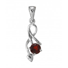 Pendentif Argent 925 Rhodié Grenat Rond 5mm Motif entrelacé serti d un Grenat rond 5mm Les dimensions du pendentif sont 26...