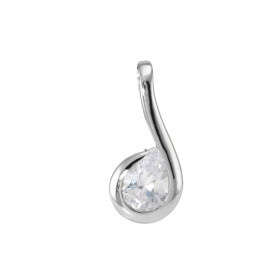 Pendentif Argent 925 Rhodié Oxyde de zirconium poire 7x5mm