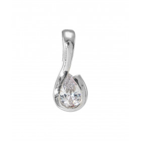 Pendentif Argent 925 Rhodié Oxyde de zirconium poire 7x5mm