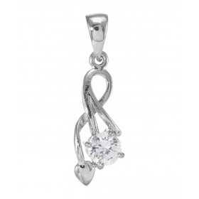 Pendentif Argent 925 Rhodié Oxyde zirconium Rond 5mm Motif entrelacé serti d un Oxyde zirconium rond 5mm Les dimensions du...
