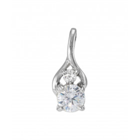 Pendentif Argent 925 Rhodié Oxyde zirconium Oxyde Motif serti d une pierre ronde 6mm d une pierre ronde 3mm diamètre Les d...