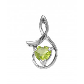 Pendentif Argent 925 Rhodié Péridot Coeur 6x6mm Motif serti d un Péridot forme coeur 6x6mm Les dimensions du pendentif son...