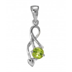 Pendentif Argent 925 Rhodié Péridot Rond 5mm Motif entrelacé serti d un Péridot rond 5mm Les dimensions du pendentif sont ...