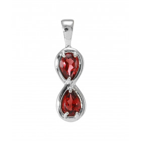 Pendentif Argent 925 Rhodié Signe Infini Grenats Motif composé d un signe infini dans lequel sont serties 2 pierres forme ...