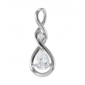 Pendentif Argent 925 Rhodié Signe Infini Oxyde zirconium Motif composé d un signe infini doublé dans lequel sont serties u...