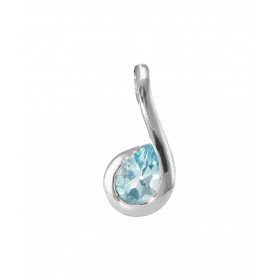 Pendentif Argent 925 Rhodié Topaze bleue traitée poire 7x5mm. Motif serti une pierre en forme de poire. Les dimensions de ...