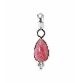 Pendentif Argent 925 Rhodonite serti d'une pierre taille poire de 7x5mm. Dimensions du pendentif (bélière incluse) : 21 x ...