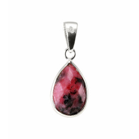 Pendentif Argent 925 Rhodonite Poire facettée 12x8mm Pierre forme poire facettée mesurant 12x8mm Dimensions du pendentif (...