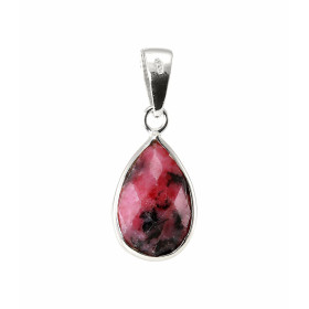 Pendentif Argent 925 Rhodonite Poire facettée 12x8mm. Pierre en forme de poire et facettée mesurant 12x8mm. Dimensions du ...